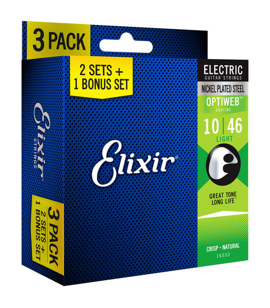Струны для электрогитары ELIXIR 16552 Optiweb ® 10-46 Bonus pack