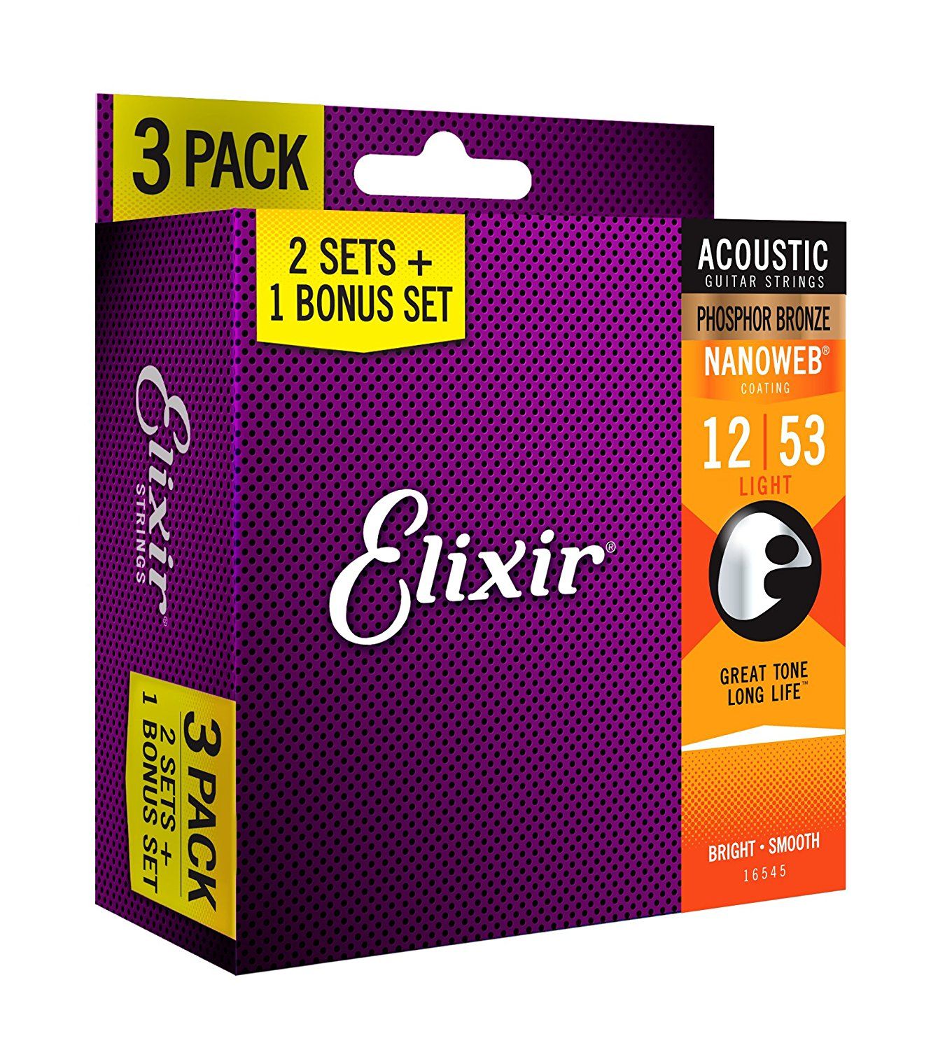 Струны для акустической гитары Elixir 16545 (3 Pack) 12-53