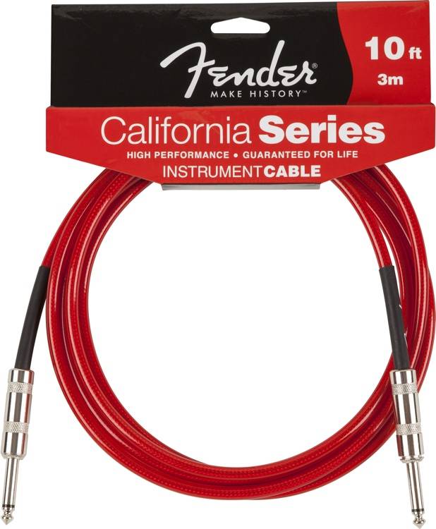 Инструментальный кабель FENDER 10' CALIFORNIA INSTRUMENT CABLE CANDY APPLE RED