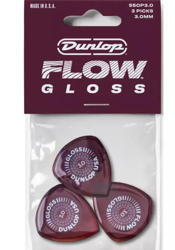 Медиатор Dunlop 550R3.0 FLOW GLOSS (набор 12 штук)