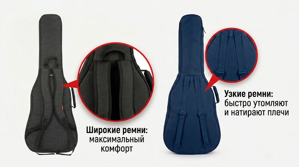 Наплечные ремни чехла сравнение