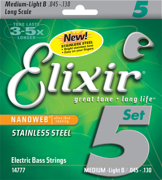 Струны для бас-гитар Elixir 14777 45-130 5-Strings