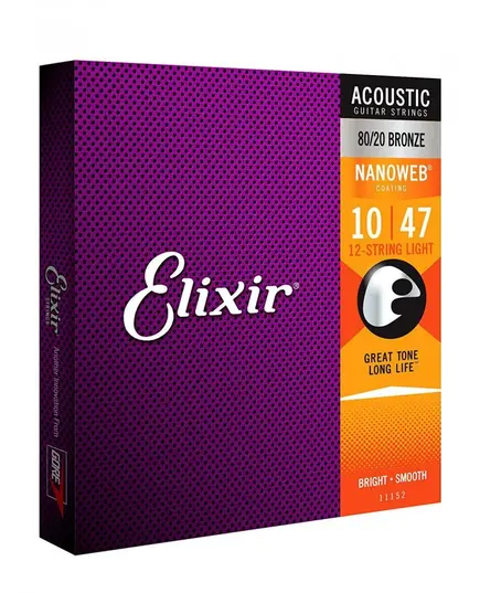 Струны для 12-стр акустической гитары Elixir 11152  010 - .047 -.010 - .027