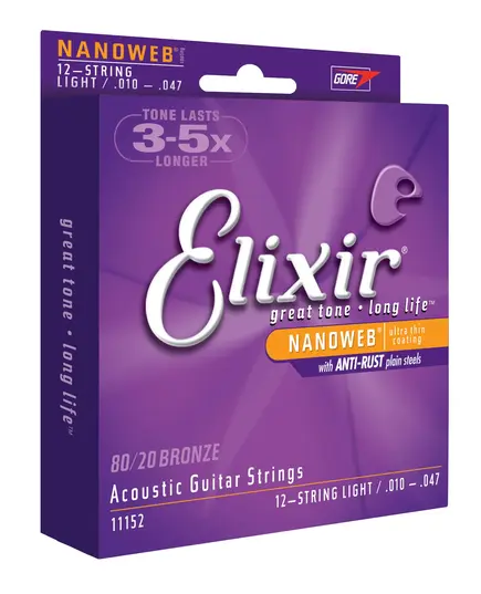 Струны для 12-стр акустической гитары Elixir 11152  010 - .047 -.010 - .027