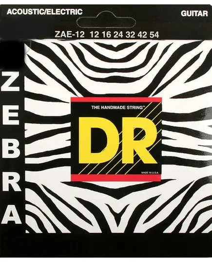 Струны для акустической и полуакустической гитары DR ZAE-12 (12-54) Zebra.