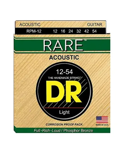 Струны для акустической гитары  DR Rare RPМ-12 (12-54)