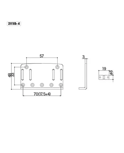 Gotoh 203B-4 N. Бридж для бас-гитары.