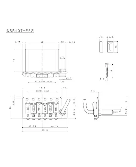 Gotoh NS510T-FE2 B. Односторонний бридж тремоло.